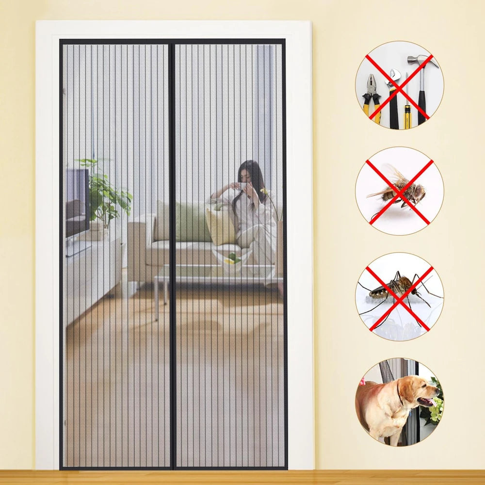 Moustiquaire magnétique Ultra dense Noire pour Portes et Fenêtres