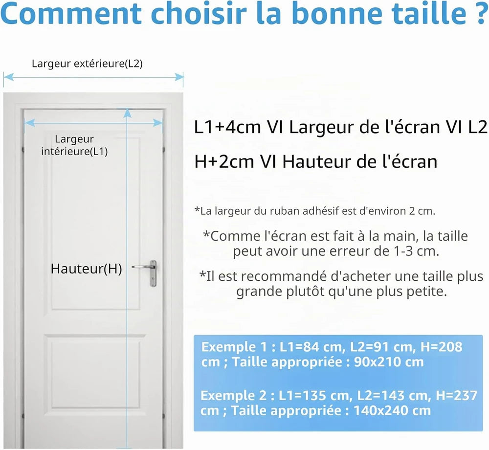 Moustiquaire magnétique Ultra dense Noire pour Portes et Fenêtres