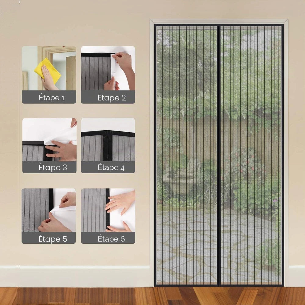 Moustiquaire magnétique Ultra dense Noire pour Portes et Fenêtres