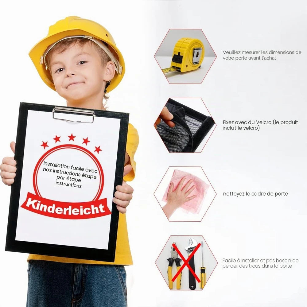 Moustiquaire magnétique Ultra dense Noire pour Portes et Fenêtres